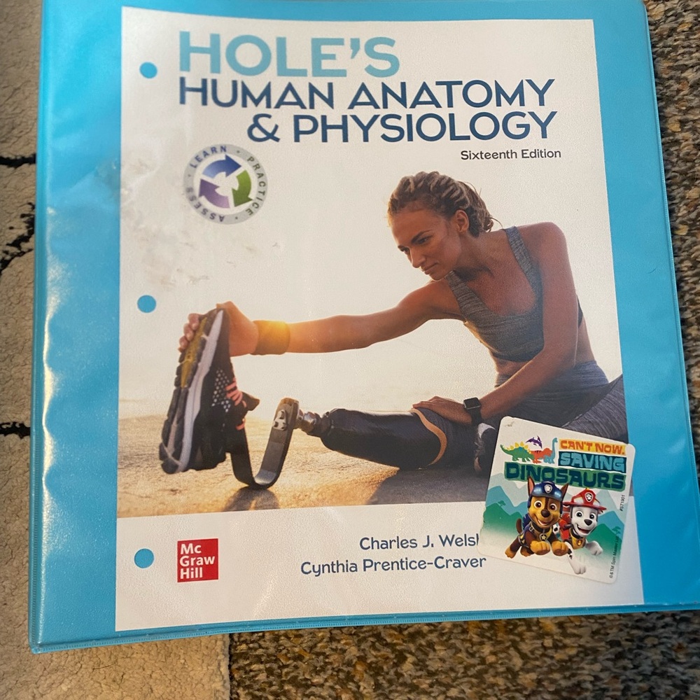 Hole's Human Anatomy & Physiology Textbook - 3 ring binder bound